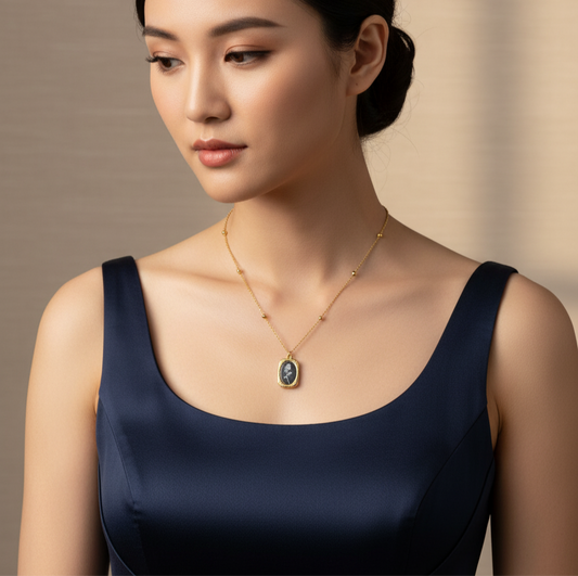 Vintage-Inspired Gold Cameo Pendant Necklace